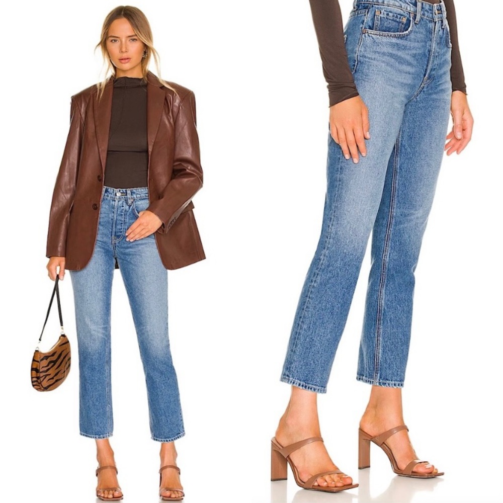 GRLFRND Karolina high-waisted medium-wash jeans. 💙
